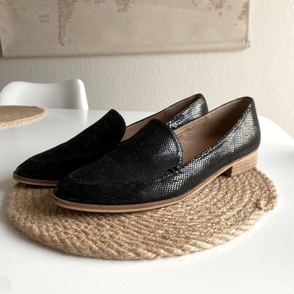 Black Snake Skin Loafers